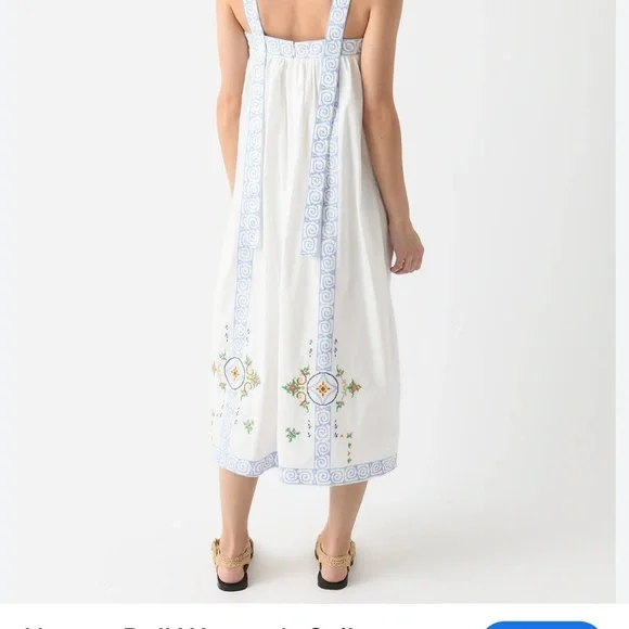 HUNTER BELL , Sailor Dress Smocked Maxi Resort Wear, Color Mosaic Embroidery sz2